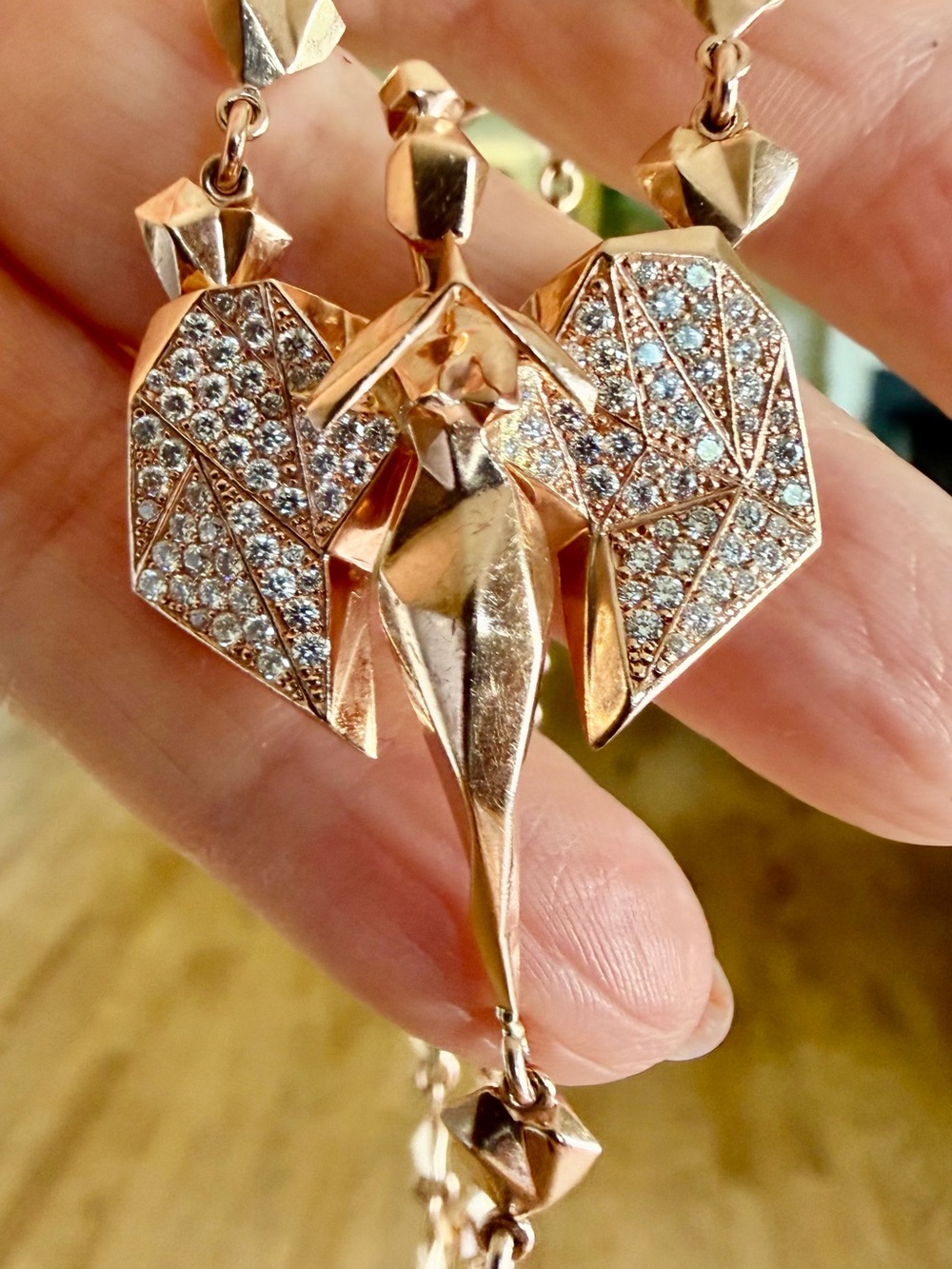 14 karat gold and 1.30 carat diamond necklace